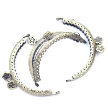 

10Pcs Bronze Tone Flower Metal Frame Kiss Clasp Lock Handle Purse Bag Flower Bag Parts & Accessories 8.5x6cm
