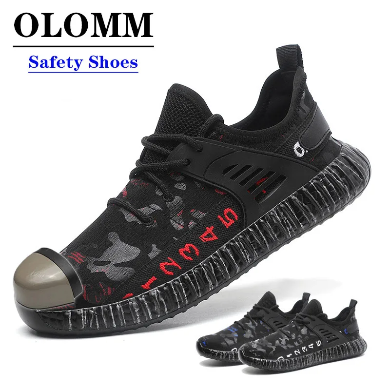 

OLOMM Winter Safety Work Shoes Boots For Men Male Anti-Smashing Steel Toe Cap Boots Construction Shoes Safety Boots Work