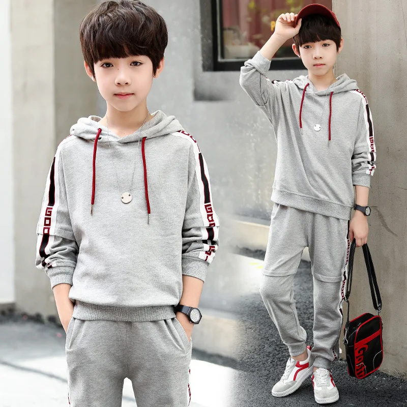 

Childrenswear Big Boy BOY'S Spring And Autumn Set Sports Hoodie Two-Piece Set Children 2019 New Style Korean-style Fashion Cloth