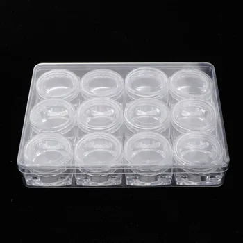 

12 Pieces Clear Storage Box Beads Pin Nail Tips Pill Container Crafts Tool
