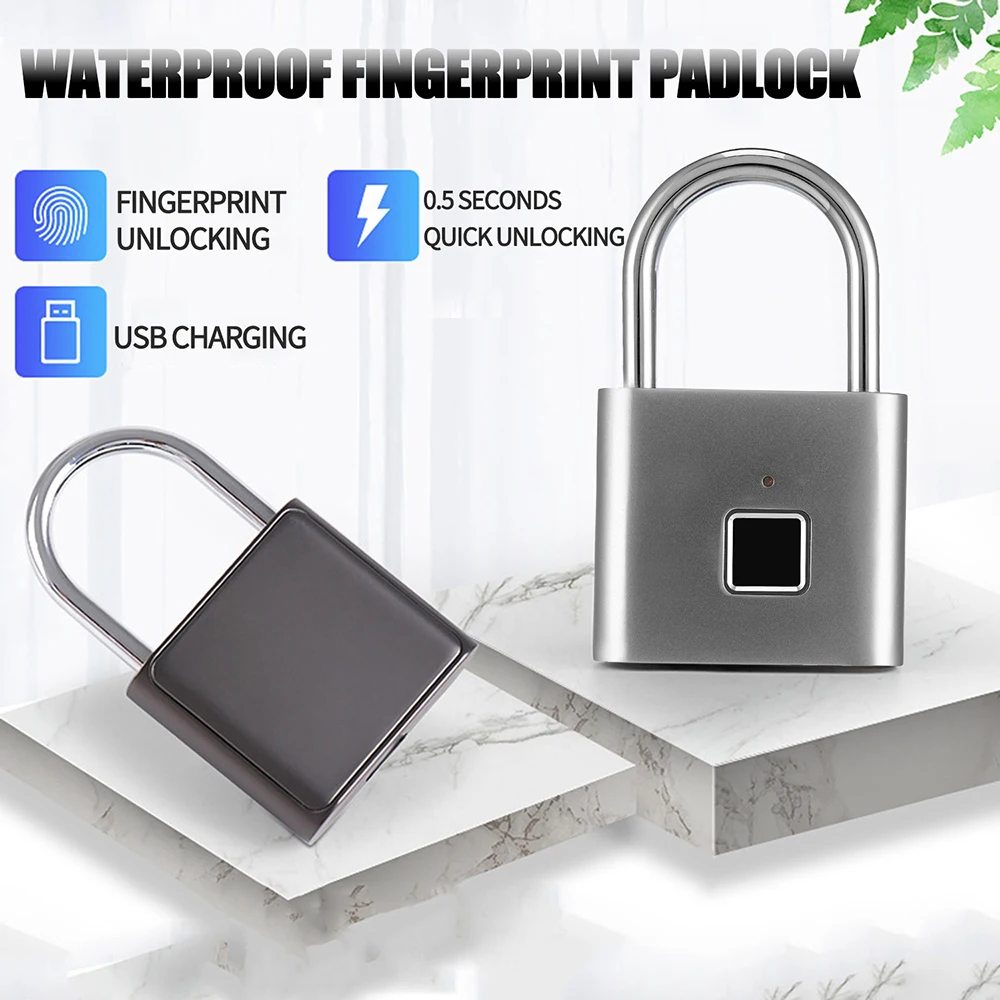 

Smart Fingerprint Padlock Small Size Padlock Cabinet Fingerprint Lock Dormitory Anti-theft Lock