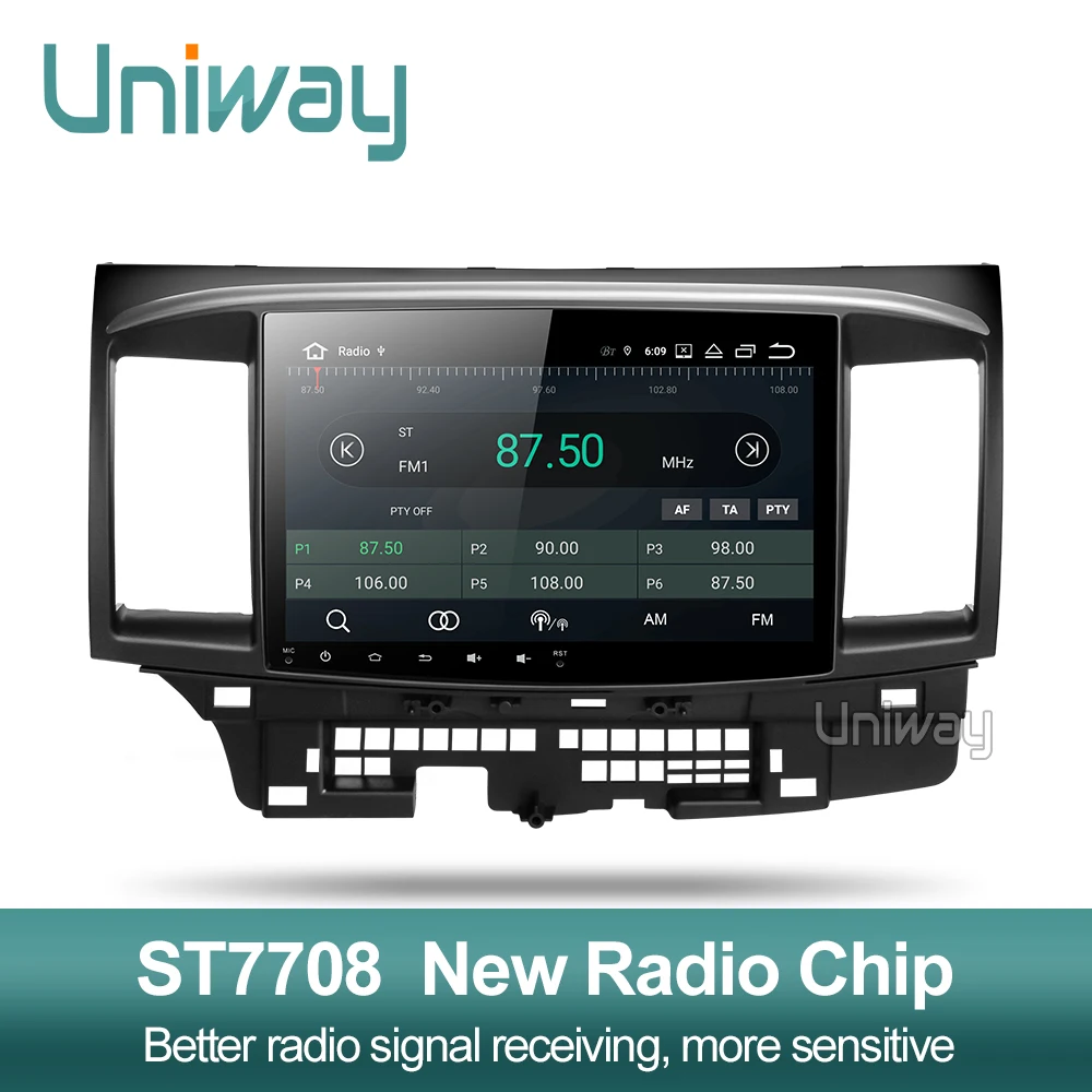 Uniway PX6 DSP Android 9,0 автомобильный dvd для Mitsubishi Lancer 10,1 дюймов 2008 2009 2010 2011 2012 2013 автомобильный стерео навигатор