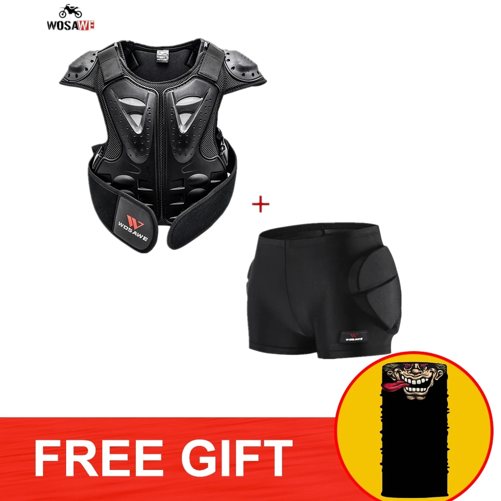 

WOSAWE Kid Child Dirt Bike Chest Shoulder Protector Back Guard Hip Protector Luge Cycling Protective Amor Gear Snowboard Skiing