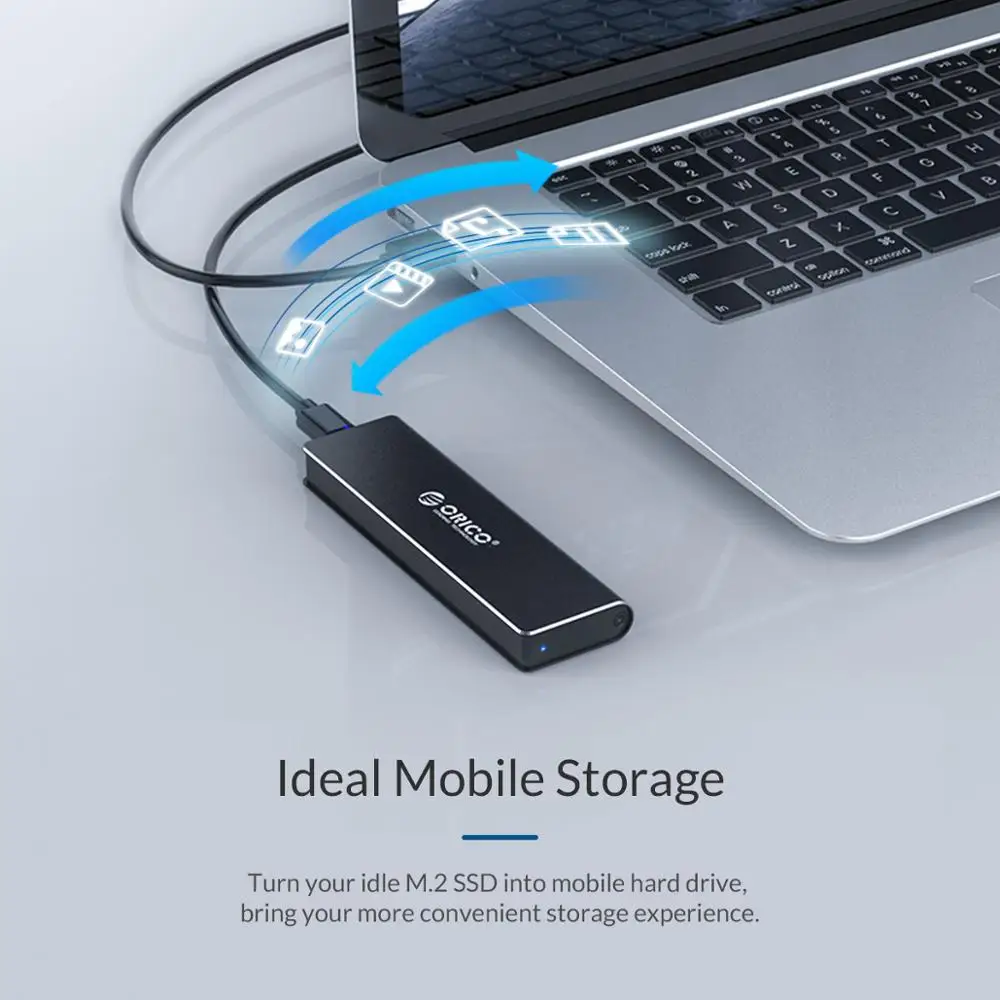 ORICO SSD чехол M.2 Накопитель SSD с протоколом NVME корпус Тип C USB 3,1 Поддержка 10 Гбит/с UASP M.2 USB NVME корпус алюминиевый жесткий диск коробка