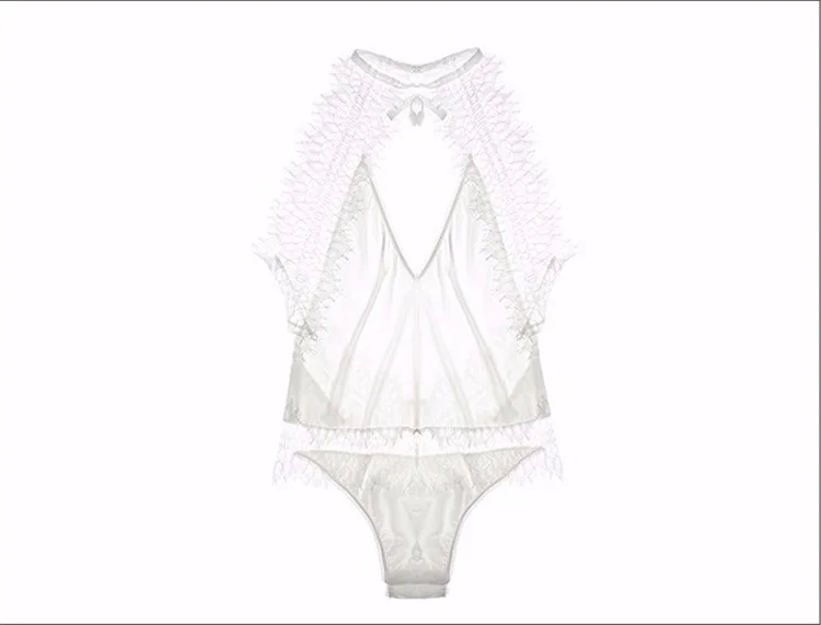 TERMEZY Lace Transparent Sexy Bodysuit Women Backless Temptation Deep V Neck Jumpsuit Summer Sleeveless Hollow Out Body Romper