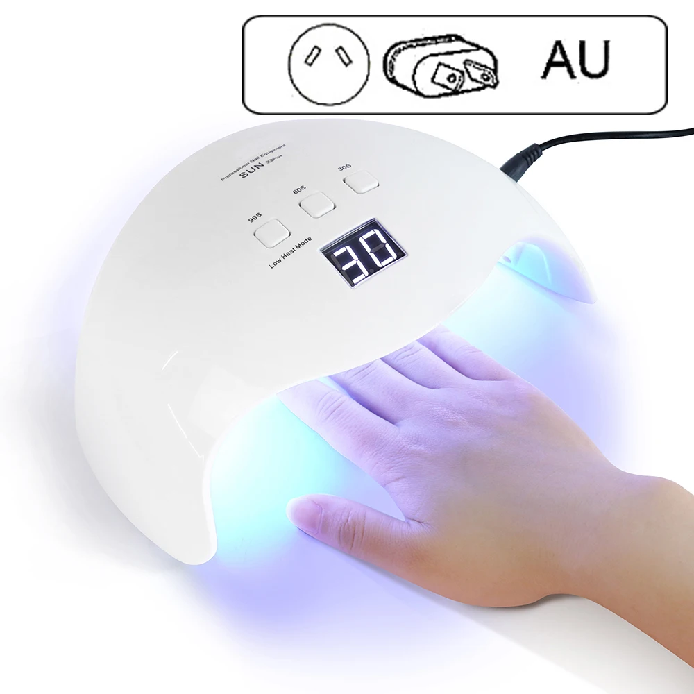 40W AU Plug SUN X9 Plus 40 Вт УФ светодиодный светильник Сушилка для ногтей Солнечный свет Маникюр гель лак отверждения машина ЖК-дисплей лампа для ногтей салонный инструмент Сушилка для ногтей - Цвет: 40W AU Plug