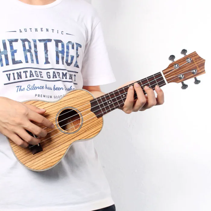 Мини Размер 21 дюймов Гавайские гитары укулеле Zebrawood 4 струны портативный акустический инструмент подарок SEC88
