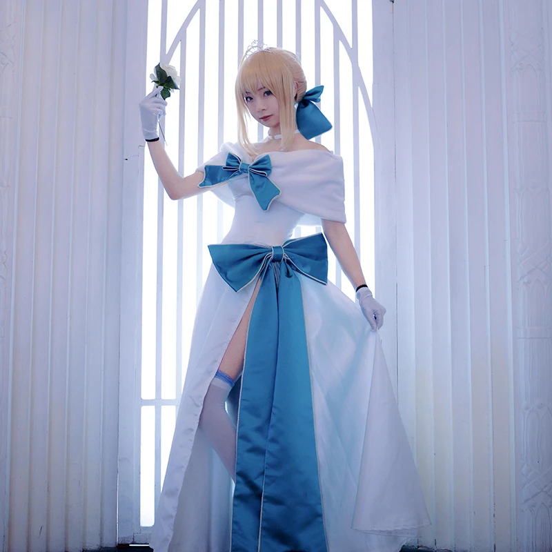 Custom size Fate/Grand Order Altria Pendragon saber cosplay costume stage dress uniform Halloween costumes for women Anime cloth