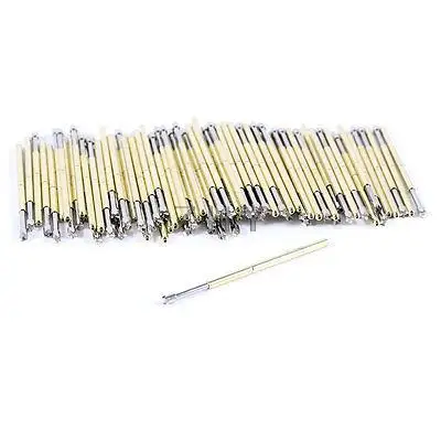 

100 Pcs 4-Point Crown Tip Spring Test Probes Pins 33mm Length P100-Q2