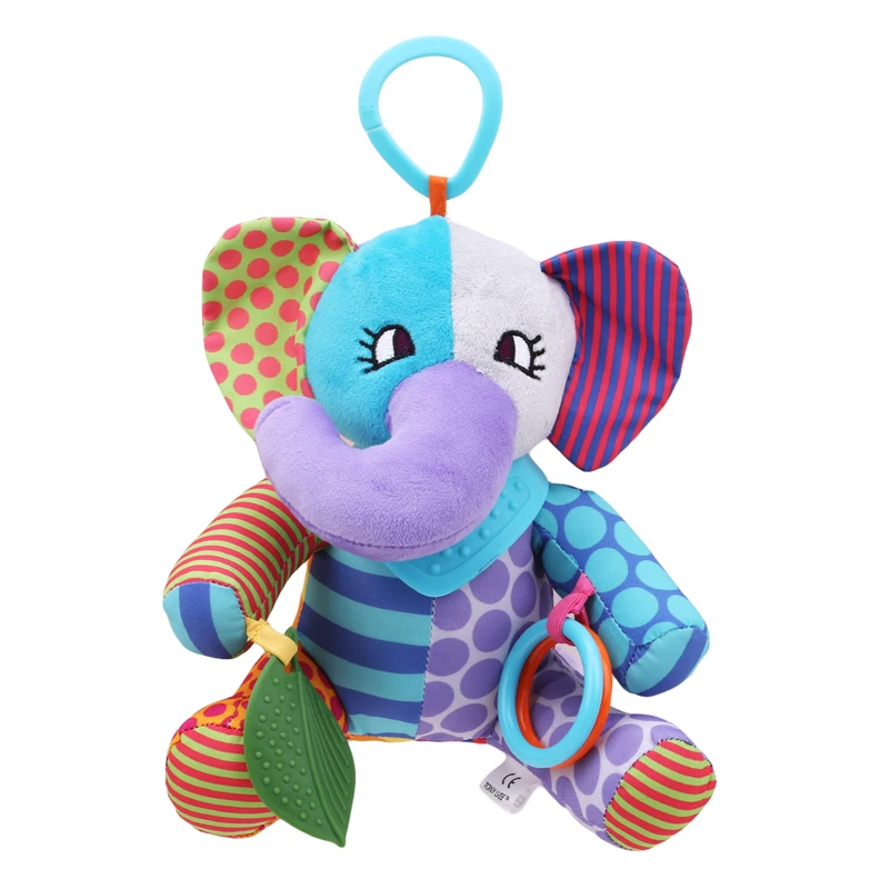 Плюшевая погремушка для новорожденных 5 животных стиль собаки слона обезьяны