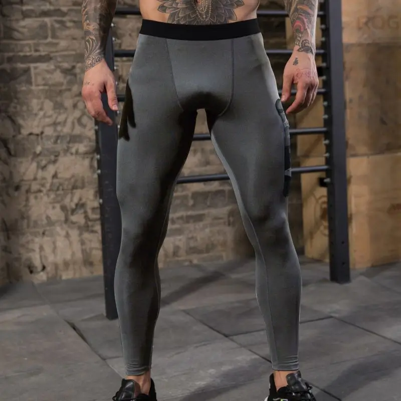 Quick Drying Tights Beam Foot Trousers Pockets Men Stretch Breathable Sports Fitness gym Casual Running Pants