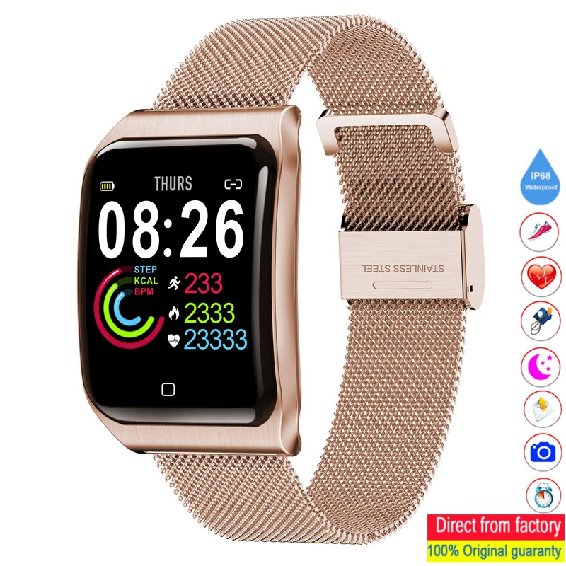 F9 Смарт-часы для мужчин IP68 Водонепроницаемый кровяное давление мониторинг сердечного ритма Bluetooth для женщин Smartwatch T1 для IOS xiaomi android