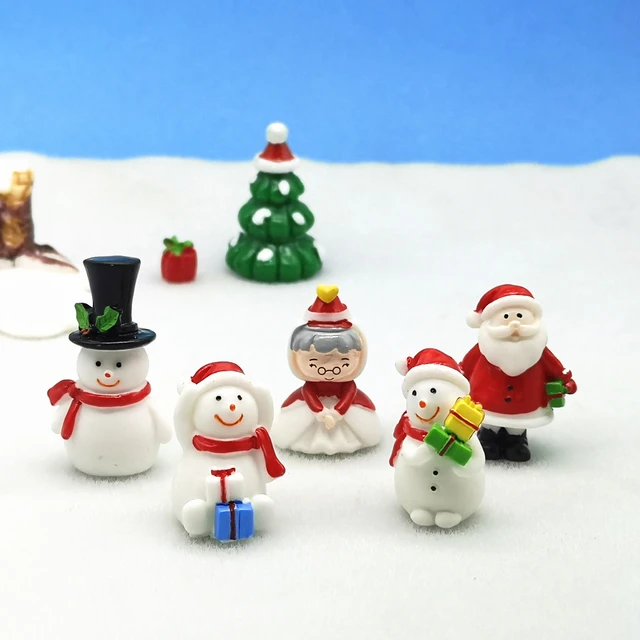 Christmas Snowman Miniature Santa Claus Dolls Fairy Garden Miniatures  Figures Accessories Terrarium Figurines Decoration - AliExpress