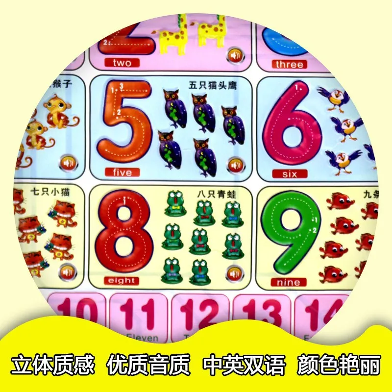 

JSH Children Full Set Bump with Pictures Reading Audio Chart Kids Speech Sound Making Hanging Painting Children Early Childhood