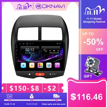 

OKNAVI For Mitsubishi ASX 2010-2017 Citroen C4 Peugeot 4008 Car Radio GPS Navigation Multimedia Player 10" Frame Spport Camera