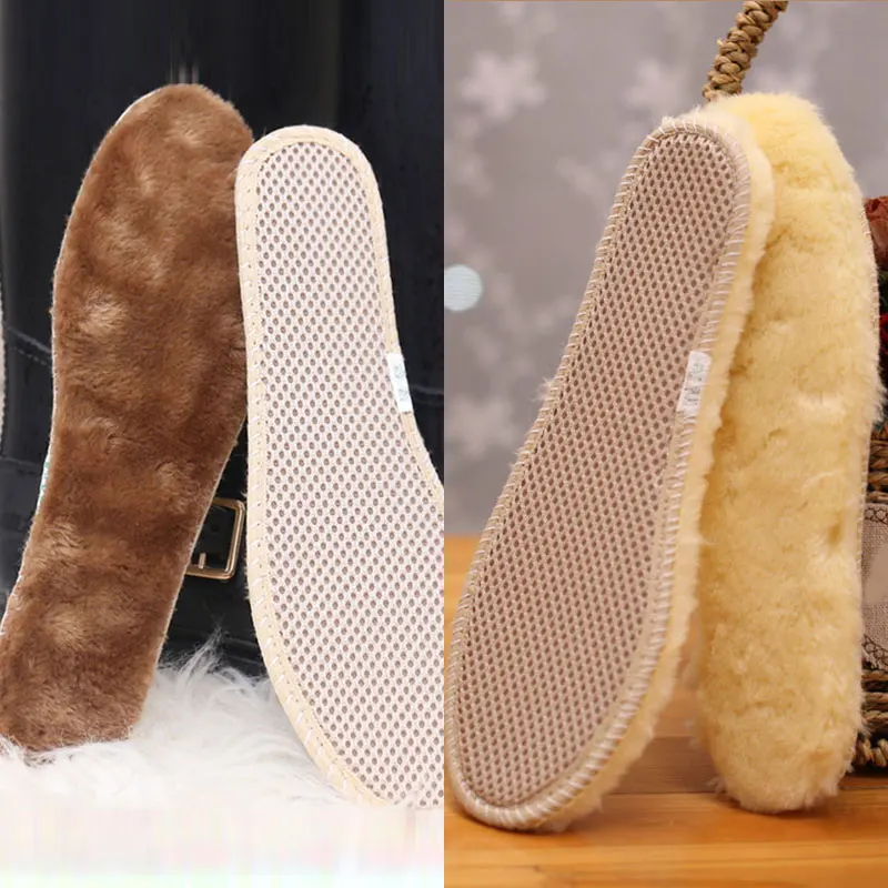 

1 Pair Wool Insoles Thick Sheep Cashmere Unisex Winter Insole High Quality Warm Breathable Plush Shoe Pad Insoles For Men Women