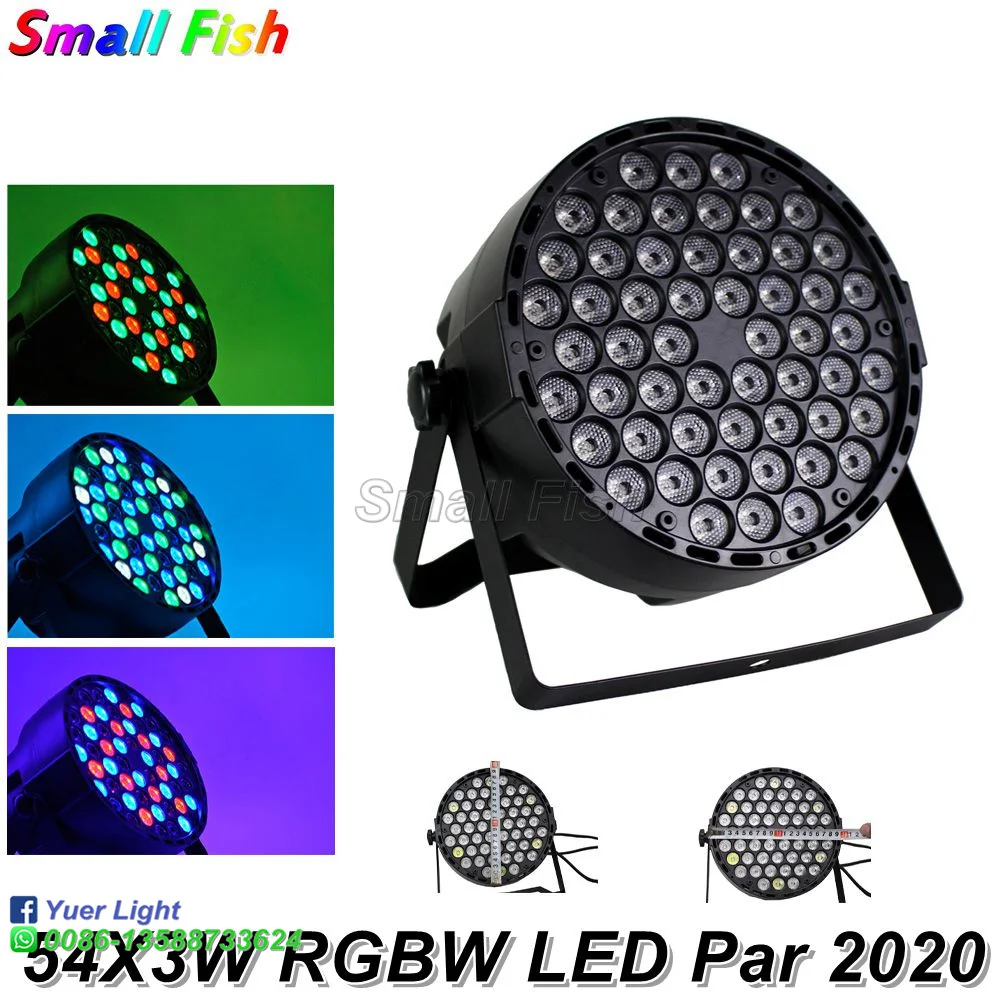 Skup 2020 darmowa wysyłka reflektor led flat par 54X3W RGBW 4 kolory DMX reflektory par światło dyskotekowe etap efekt mycia oświetlenie projektor laserowy oświetlenie dj