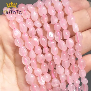 

5-7mm Irregular Natural Pink Quartz Loose Spacer Beads For Jewelry DIY Making Bracelet Earrings Accessories 15inches Strands