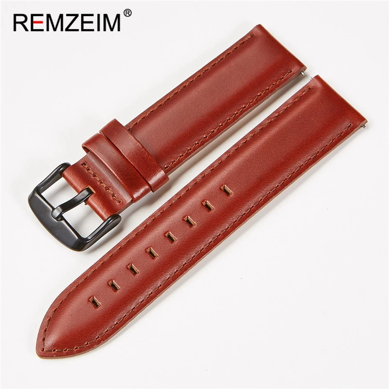 Handmade Leather Watch Bands in Red, Brown, and Black - Premium Replacement Strap with Quick Release, Available in Sizes 18mm, 20mm, and 22mm