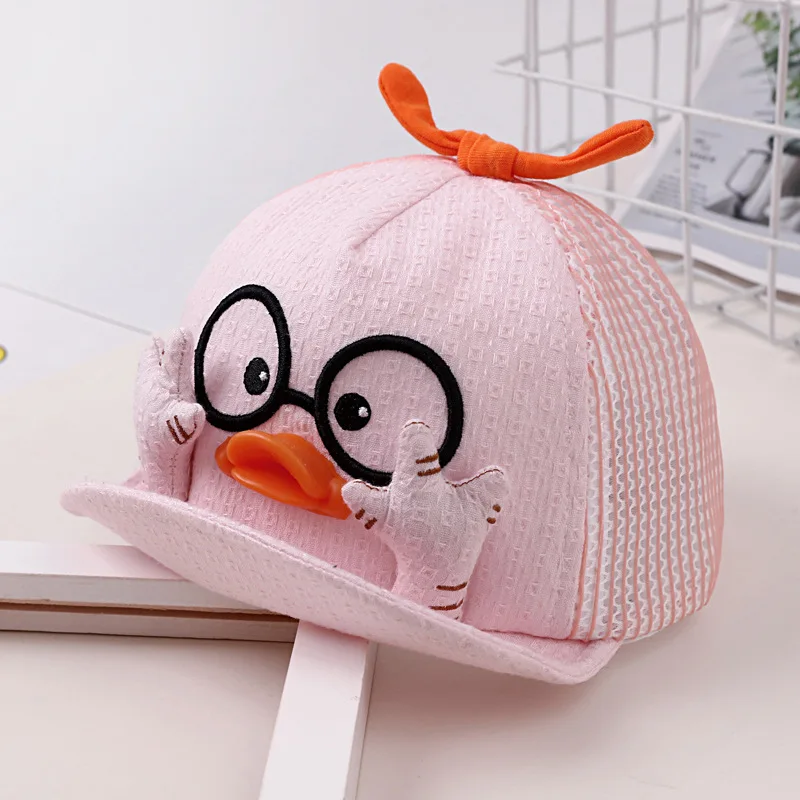 Summer Kids Mesh Baseball Caps Baby Lovely Cartoon Duck Cotton Hats Girl Boys Outdoor Sunshade Headwear 2 Styles 1-10M baseball cap baby hat kids sun hat