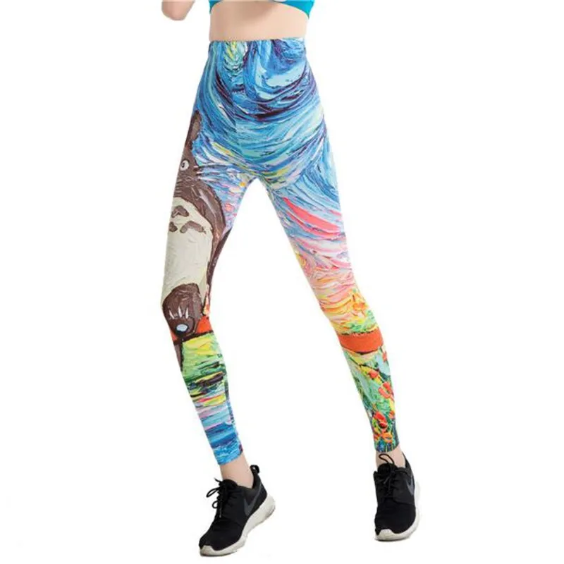 Hot Sell Women Fashion Legging Printing Polyester Fiber Leggins Slim Legins High Waist Woman Pants