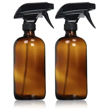 

Empty Amber Glass Spray Bottles with Labels (2 Pack) - Refillable Container for Essential Oils, Cleaning Products, or Aromathera