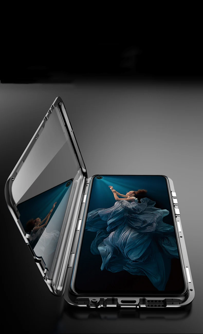 Для huawei P30 Lite Pro mate 20 Lite двухстороннее закаленное стекло анти-открытый w магнитная задняя крышка чехол для Honor 20i Pro