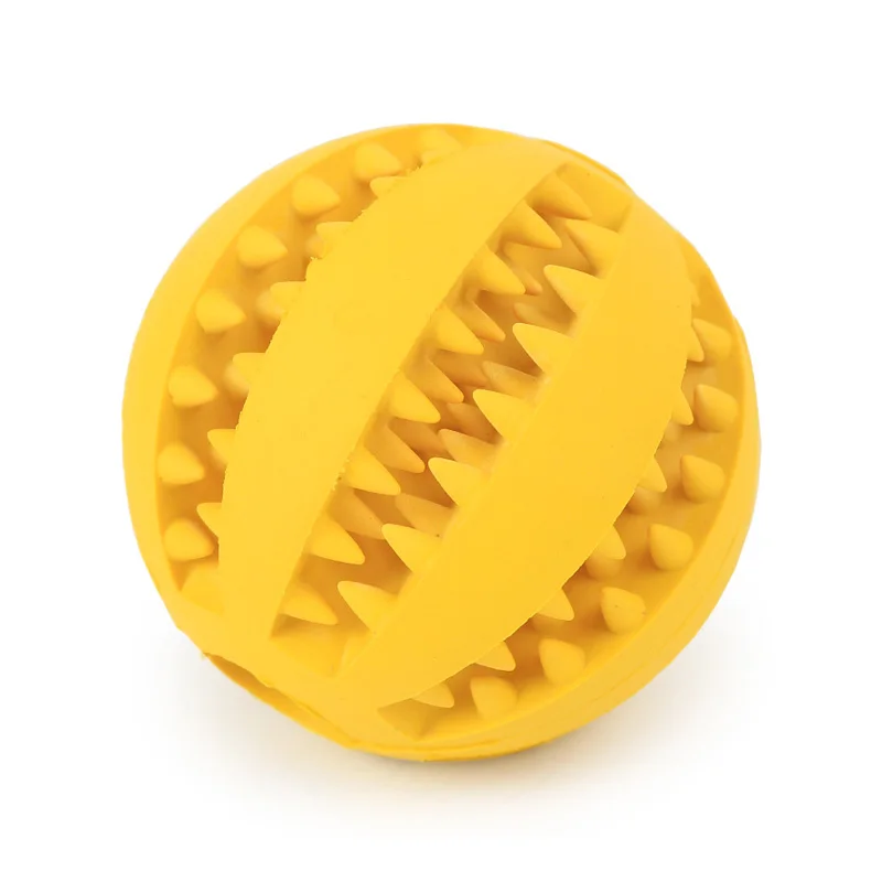 1 шт. Sof Pet игрушки для собаки мяч интерактивный эластичный шарик собака жевательная игрушка зуб чистый резиновый мяч игрушки для собак лакомства еда диспенсер - Цвет: Yellow
