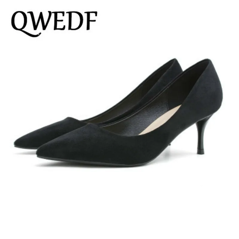 

QWEDF Solid color Classic Women High Heels Shoes 4cm 5cm 7cm Female Simple Women Pumps Heels Dress Shoes Small Size 34-40 G7-41
