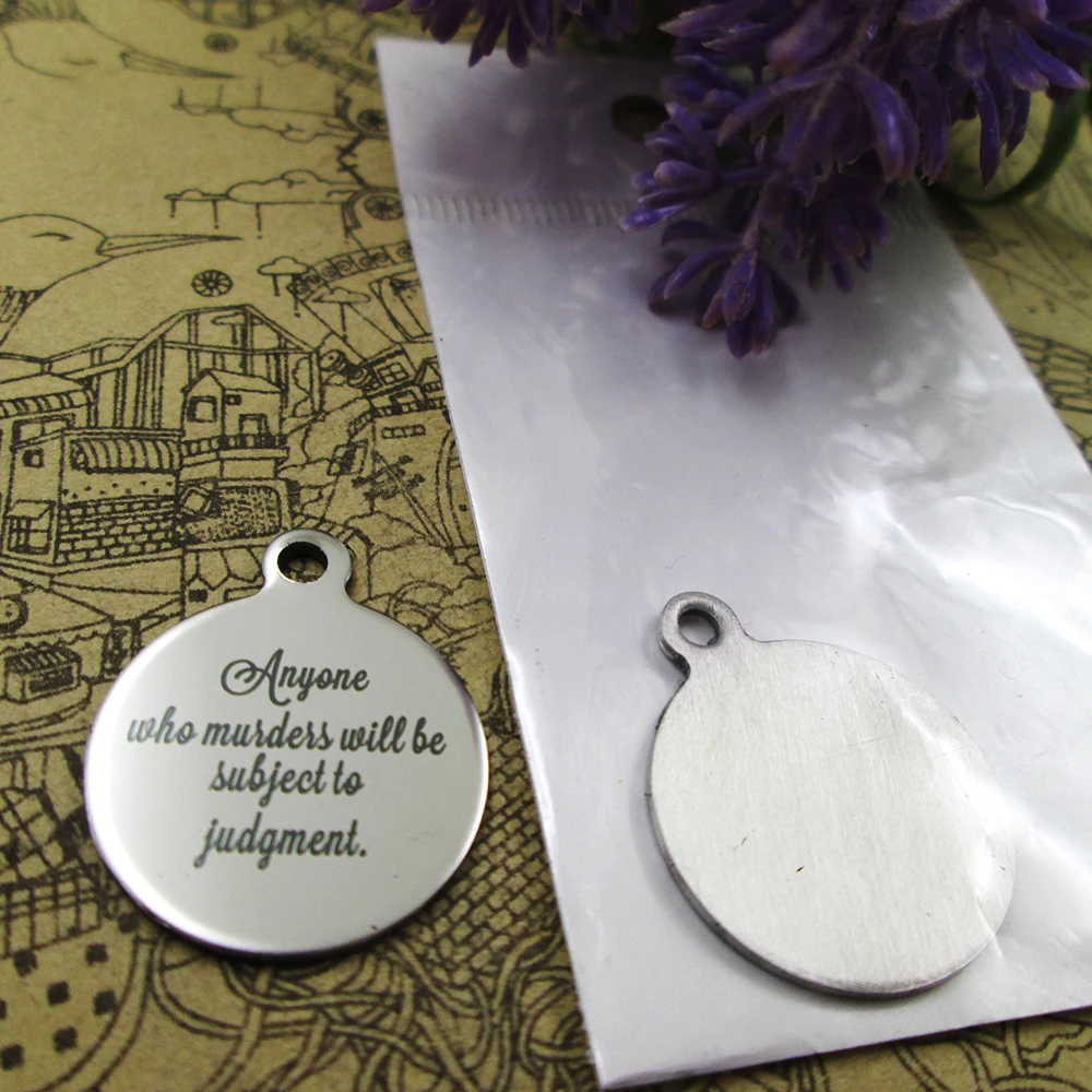 10pcs"anyone Who Murders Will Be Subject To Judgment."stainless Steel
