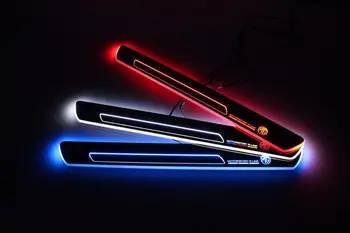 

Acrylic door sill plate strip with led decorative welcome light moving door scuff for MG