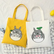 Новые летние Стиль корейско-Стиль женская наплечная сумка с мультяшным рисунком Тоторо рюкзак из холщовой ткани с принтом модный экологически чистый Shopp