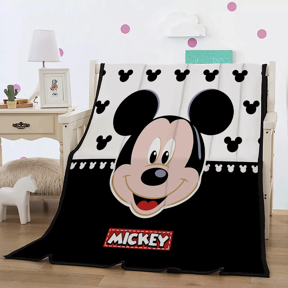Одеяло с изображением Микки, 3d, Дисней, мультипликационный принт, плюшевое, для детей, черный цвет, диван-кровать, одеяло s
