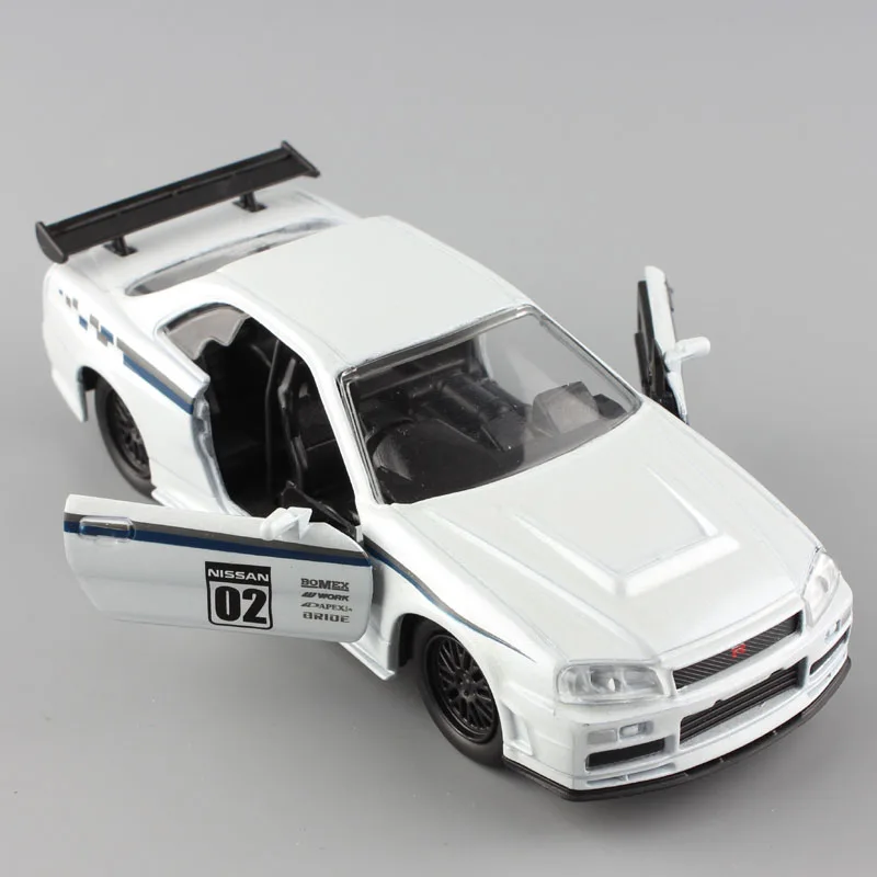 Jada toys JDM тюнеры 1:32 весы маленькие 2002 Nissan Skyline GTR R34 автомобили гоночный металл, полученный литьем под давление и игрушки модели детских автомобилей