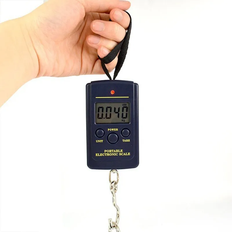 Mini Digital Scale Libra Electronic Weight Balance Digitals for Fishing Kitchen Hanging Scales Steel Hook LCD screen Display