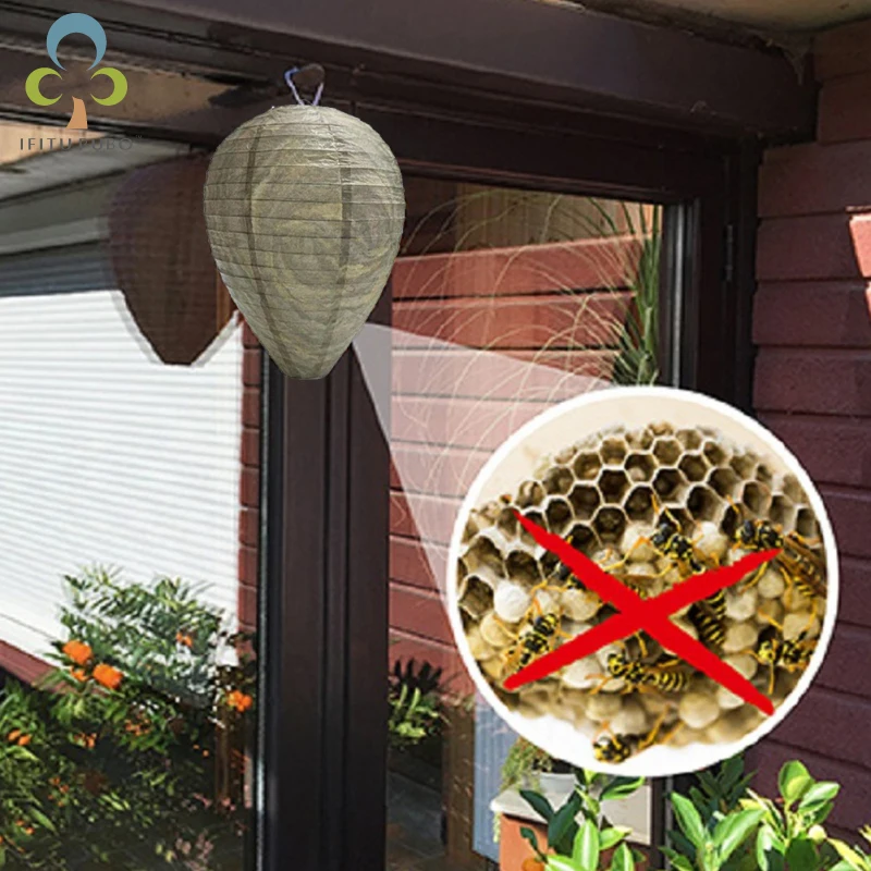 

Wasp Bee Trap Fly Insect Simulated Wasp Nest Effective Safe Non-Toxic Hanging Wasp Deterrent for Wasps Hornets Yellowjackets ZXH