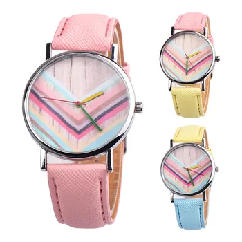 

Women Watches Female Quartz Watches Stainless Steel Dial Rainbow Striped Fashion Bracelet Casual Wristwatch Ladies Girls Clock