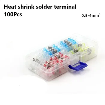 

100PCS heat shrinkable terminal set, heat shrinkable waterproof middle takeover, hot melt solder terminal