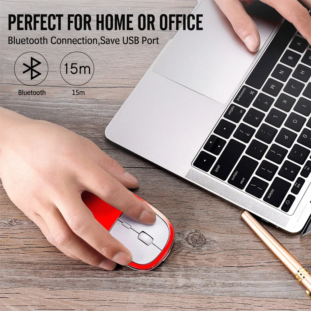Беспроводная мышь компьютерная Bluetooth мышь Бесшумная металлическая Mause перезаряжаемая эргономичная мышь щелчок оптическая мышь для ноутбука ПК# D1