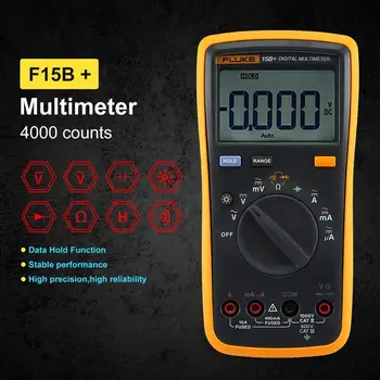 

F15B+ Digital Multimeter With Backlight DC/AC Ammeter Voltmeter Resistance/Diode/Continuity/Capacitance Tester Data Hold