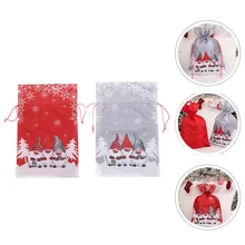 2Pcs Creative Gift Candy Pouch Lovely Gift Holding Bag Xmas Drawstring Gift Bag