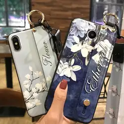 Чехол для телефона со шнуром для Meizu Meilan металлический цветок серии Нежный окрашенный ТПУ силиконовый чехол противоударный держатель для