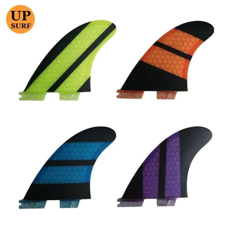 UK2.1 Surfboard Fins Double Tabs 2 Purple,yellow,blue,orange Fibreglass