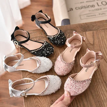 

2020 Summer Girls Sandals Female Children Sandals Flat Bottom Rhinestone Bow-knot Princess Shoes Comfortable Infant Shoes