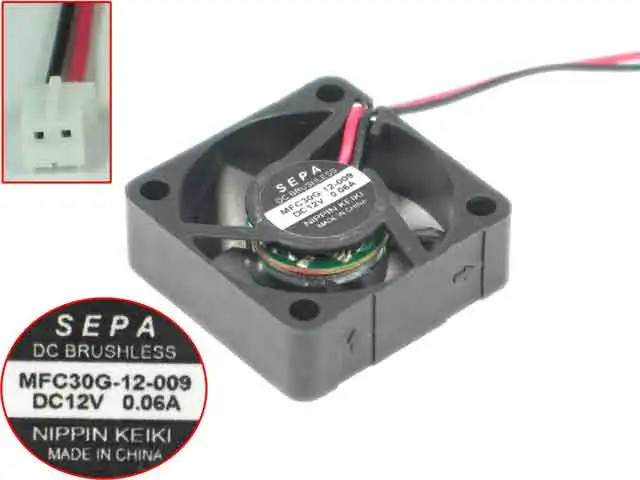 Emacro для SEPA MFC30G-12-009 DC 12V 0.06A 30x30x10 мм 2-провод Сервер охлаждающий вентилятор