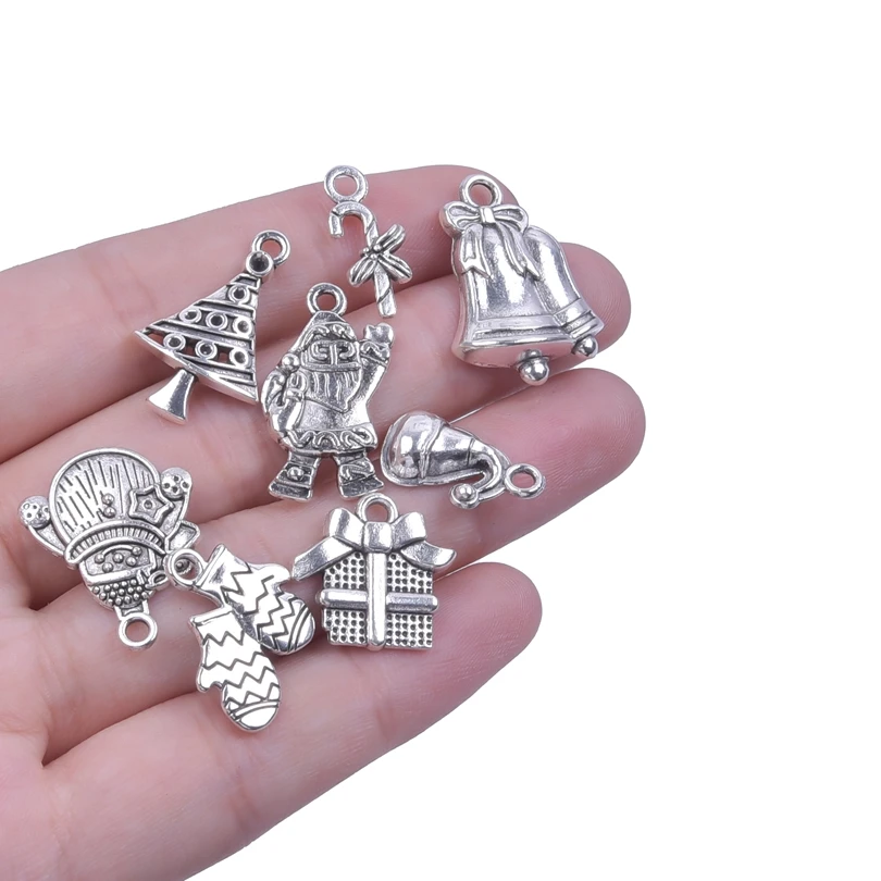 10 Pièces/lot Breloques De Noël En émail Alliage Et émail Breloques De Noël Pendentif à Breloques De Père Noël Bijoux à Bricoler Soi-même Collier Bracelet Pendentifs Accessoire