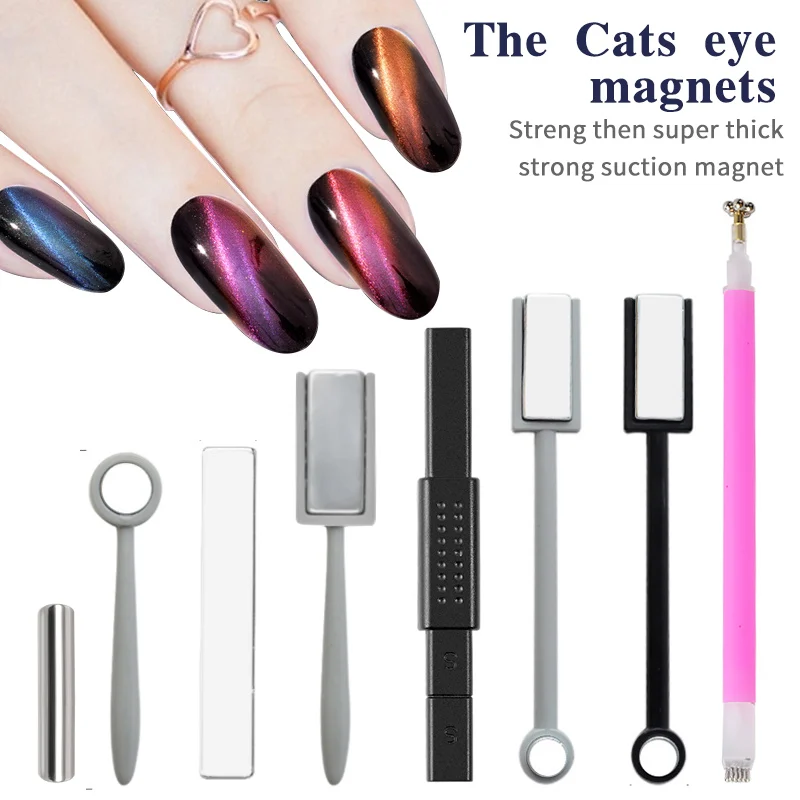 Imán para manicura de ojos de gato, para esmalte de uñas en Gel, tira de línea 3D, efecto bolígrafo magnético fuerte, herramientas para barniz de Gel
