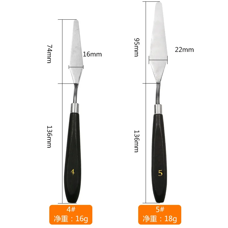 5 шт. из нержавеющей стали, несколько нож-шпатель набор Профессиональная палитра Набор ножей для художника масляная Акриловая картина инструмент школьные принадлежности