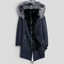 Шуба из натурального меха шуба из натуральной норки Зимняя мужская куртка с натуральным лисьим меховым воротником теплые парки размера плюс куртки JLK18JYP16 MY2001