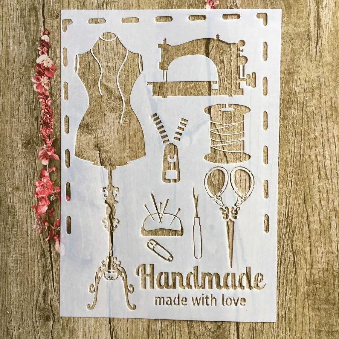 

A4 29 * 21cm Sewing machine Dress DIY Stencils Wall Painting Scrapbook Coloring Embossing Album Decorative Paper Card Template